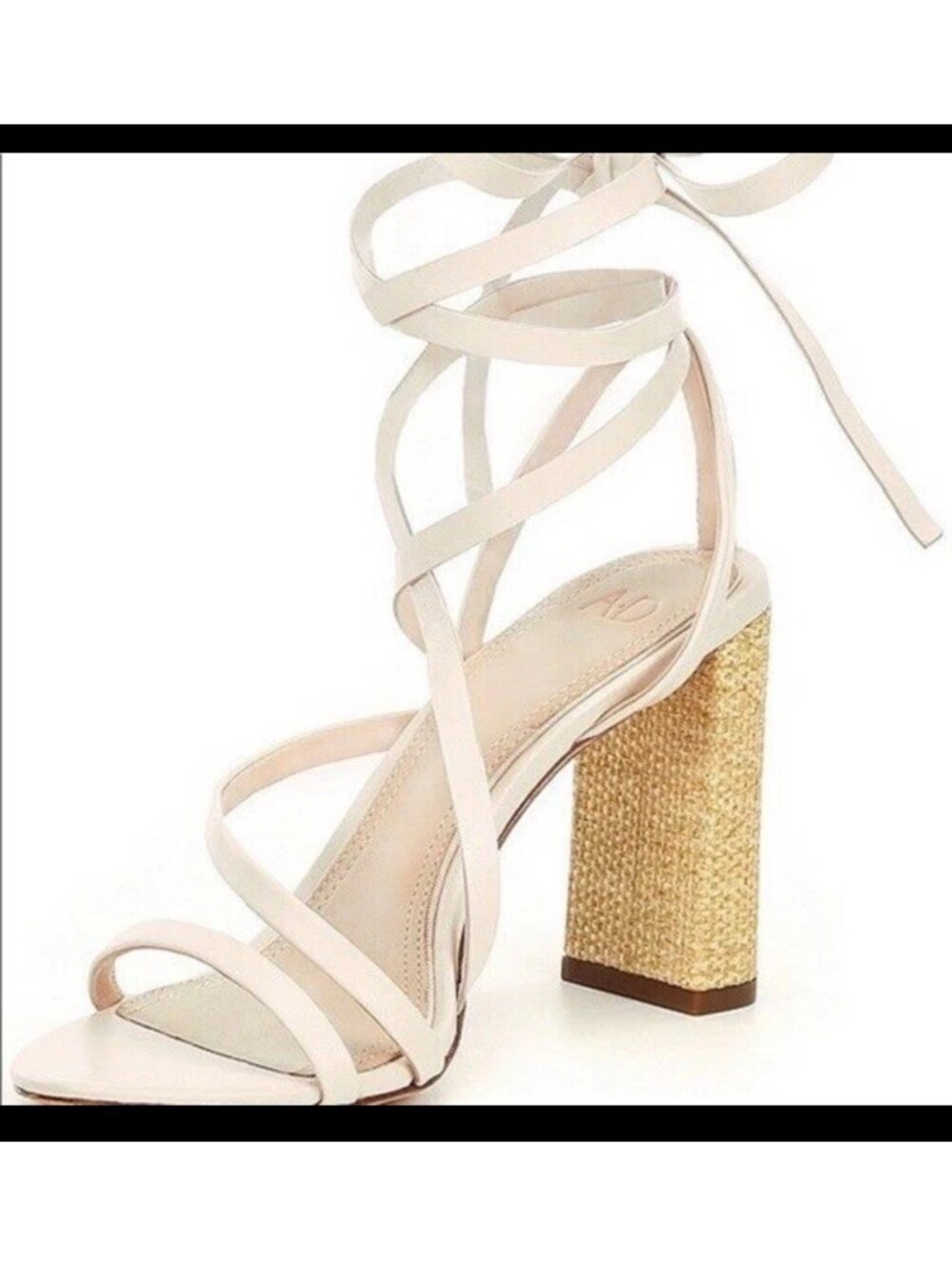Anthropologie AD & Daughters Avieanna Leather Lace Up Wicker Heel Sandal Size 9